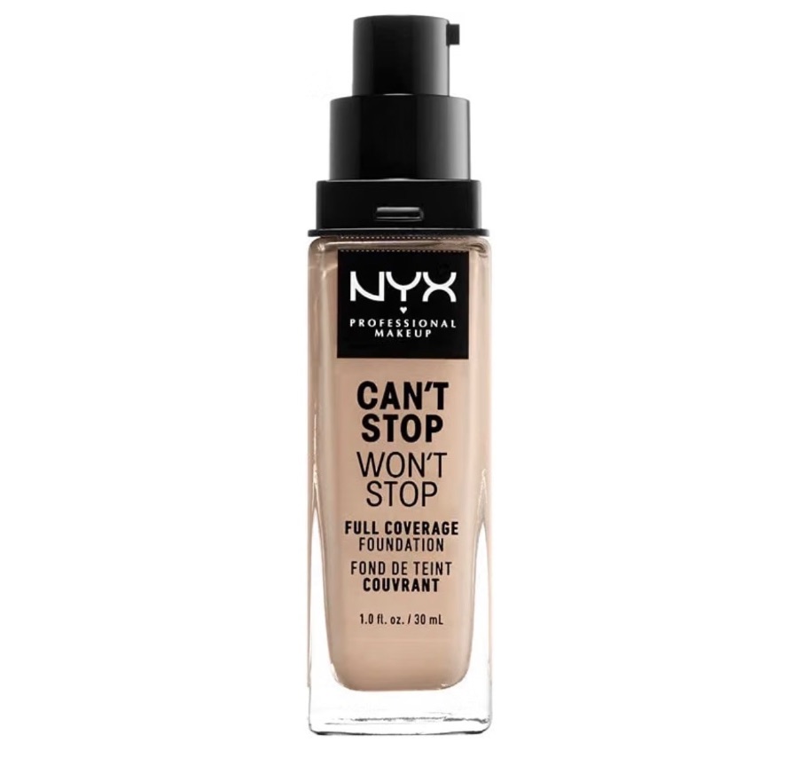 NYX Professional Makeup Can't Stop Won't Stop 24 Hour Full Coverage Foundation, Long Lasting, Waterproof, Vegan Formula, Matte Finish, Shade: Alabaster