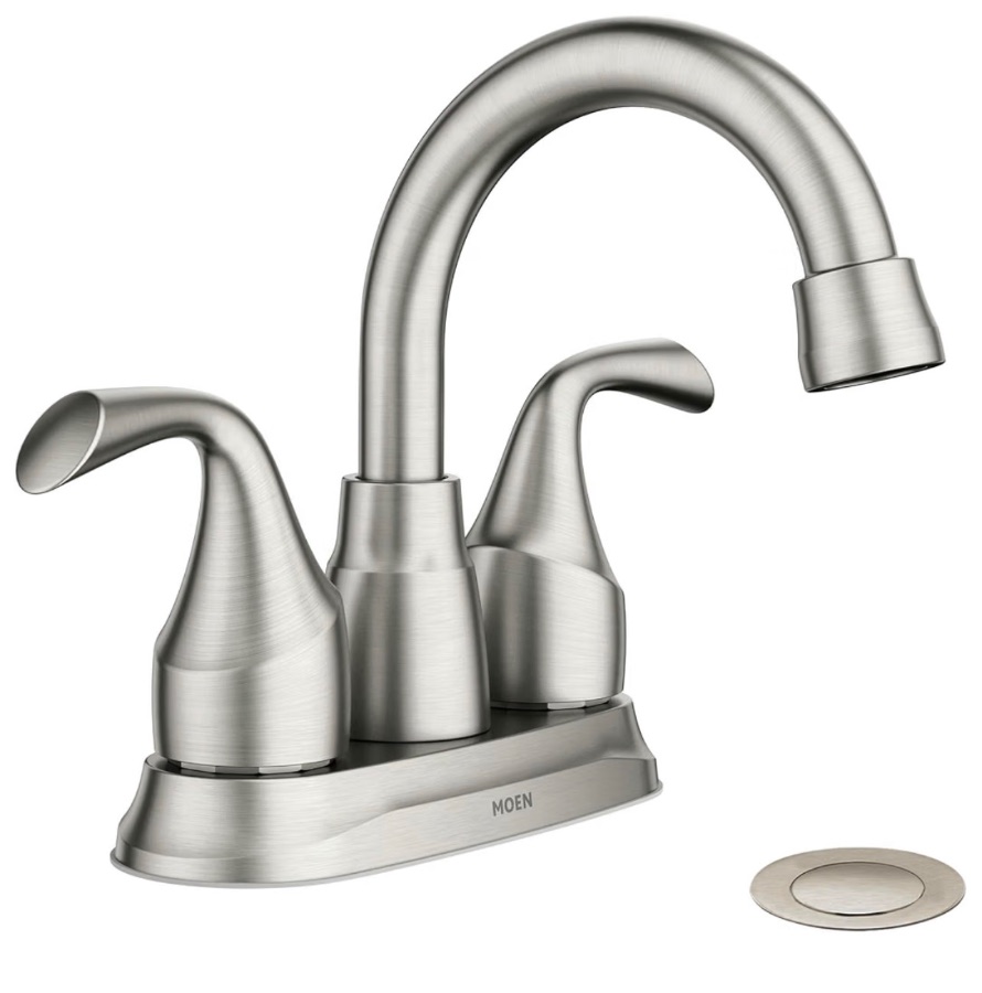 MOEN Idora 4 in. Centerset 2-Handle Bathroom Faucet in Spot Resist Brushed Nickel